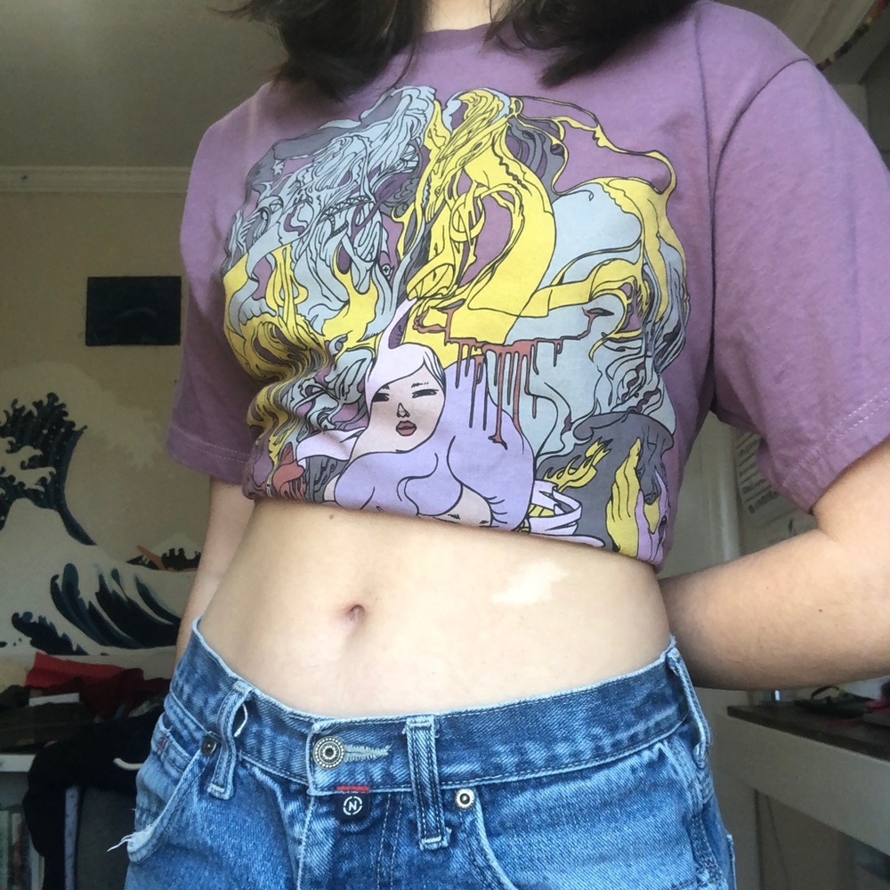 Purple graphic tee